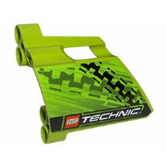 Technic, Panel Fairing #23 Large Short, Small Hole, Side B with Tire Marks and Technic Logo Pattern (Sticker) - Set 8291