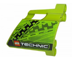 Technic, Panel Fairing #22 Large Short, Small Hole, Side A with Tire Marks and Technic Logo Pattern (Sticker) - Set 8291