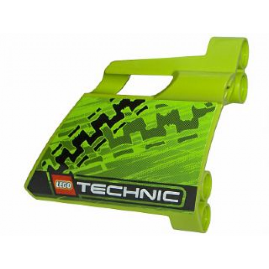 Technic, Panel Fairing #22 Large Short, Small Hole, Side A with Tire Marks and Technic Logo Pattern (Sticker) - Set 8291