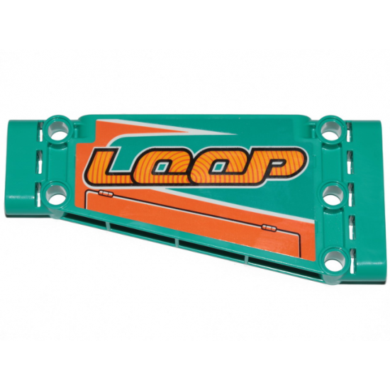 Technic, Panel Plate 5 x 11 x 1 Tapered with Orange Stripes and 'LOOP' Pattern Model Left Side (Sticker) - Set 42117