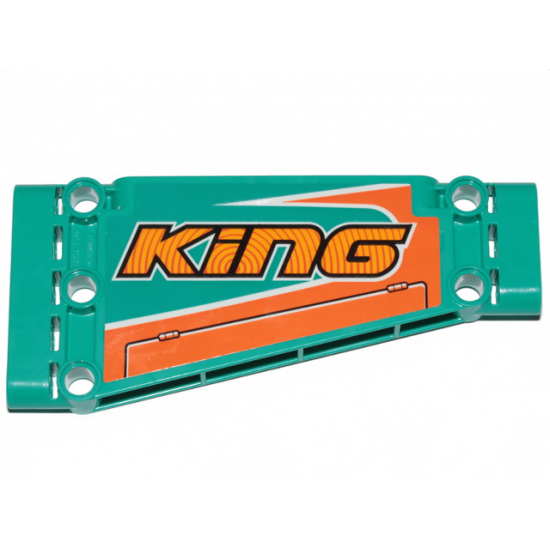Technic, Panel Plate 5 x 11 x 1 Tapered with Orange Stripes and 'KiNG' Pattern Model Right Side (Sticker) - Set 42117
