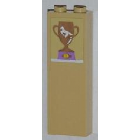 Brick 1 x 2 x 5 with Trophy Cup with White Horse Pattern (Sticker) - Set 3315