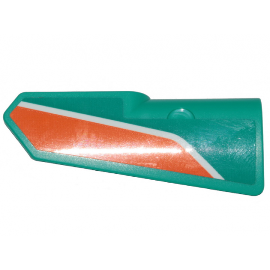 Technic, Panel Fairing #22 Very Small Smooth, Side A with Orange and White Stripes Pattern (Sticker) - Set 42117