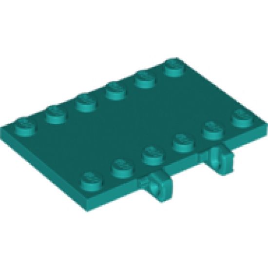 Plate, Modified 4 x 6 with 2 Locking Hinge Fingers on Side, Studs on Edges