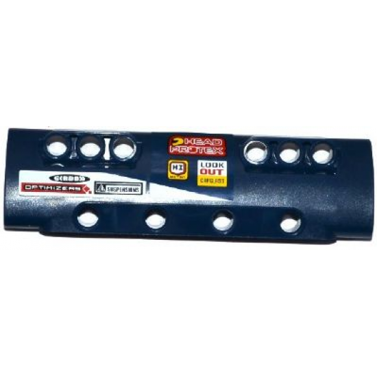 Technic, Panel Curved 11 x 3 with 10 Pin Holes through Panel Surface with White Stripe and Sponsor Logos Pattern Left (Stickers) - Set 42033