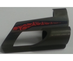 Technic, Panel Fairing # 5 Small Short, Large Hole, Side A with Red and Black Pattern (Sticker) - Set 8354