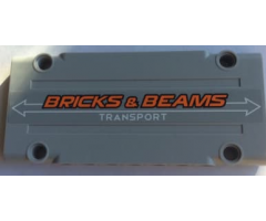 Technic, Panel Plate 5 x 11 x 1 with 'BRICKS & BEAMS TRANSPORT' Pattern (Sticker) - Set 42062