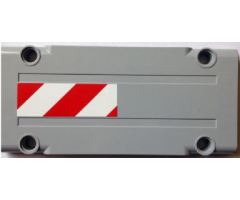 Technic, Panel Plate 5 x 11 x 1 with Red and White Danger Stripes Pattern Model Right Side (Sticker) - Set 8110