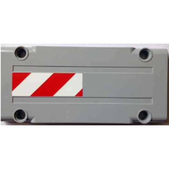 Technic, Panel Plate 5 x 11 x 1 with Red and White Danger Stripes Pattern Model Right Side (Sticker) - Set 8110