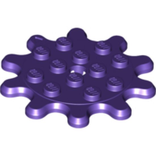 Plate, Round 4 x 4 with 10 Gear Teeth / Flower Petals