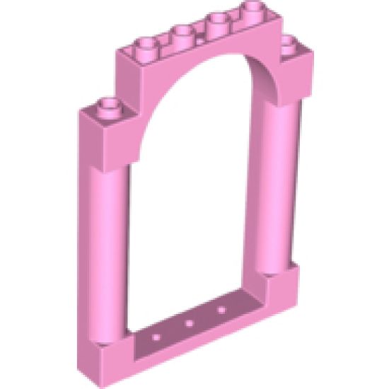 Door, Frame 1 x 6 x 7 Rounded Pillars with Top Arch and Notches