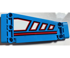 Technic, Panel Plate 5 x 11 x 1 Tapered with Red Line and White Polygons Outlined in Red Pattern Model Right Side (Sticker) - Set 42070
