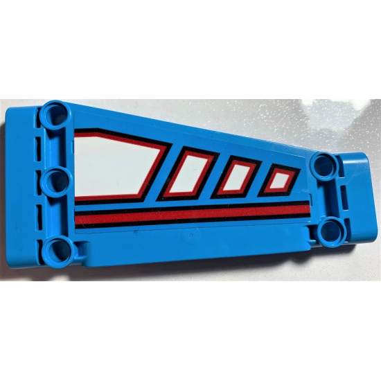 Technic, Panel Plate 5 x 11 x 1 Tapered with Red Line and White Polygons Outlined in Red Pattern Model Right Side (Sticker) - Set 42070