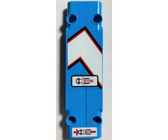 Technic, Panel Plate 3 x 11 x 1 with Black, Red, and White Angled Stripes, Vehicle Controls Pattern Model Left Side (Stickers) - Set 42070