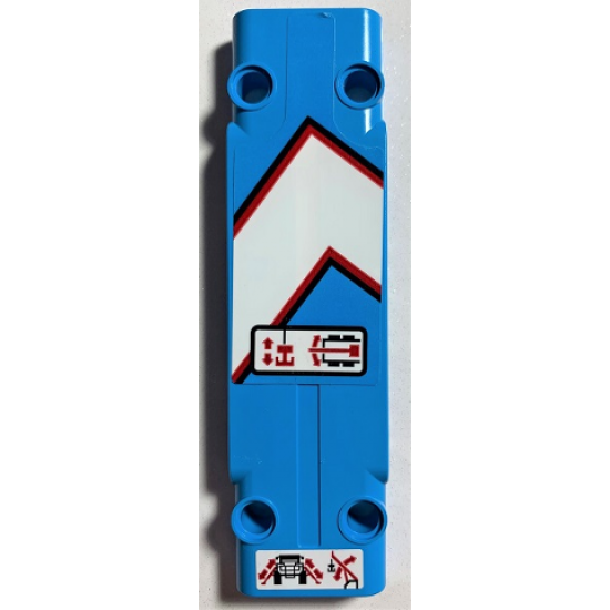 Technic, Panel Plate 3 x 11 x 1 with Black, Red, and White Angled Stripes, Vehicle Controls Pattern Model Right Side (Stickers) - Set 42070