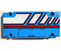 Technic, Panel Plate 5 x 11 x 1 with Red Line, White Polygons Outlined in Red and Hatch Pattern Model Right Side (Sticker) - Set 42070