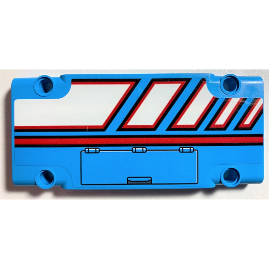 Technic, Panel Plate 5 x 11 x 1 with Red Line, White Polygons Outlined in Red and Hatch Pattern Model Right Side (Sticker) - Set 42070