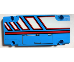 Technic, Panel Plate 5 x 11 x 1 with Red Line, White Polygons Outlined in Red and Hatch Pattern Model Left Side (Sticker) - Set 42070
