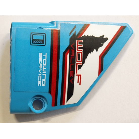 Technic, Panel Fairing #14 Large Short Smooth, Side B with 'WOLF VALLEY' and 'TOWING SERVICE' Pattern (Sticker) - Set 42070