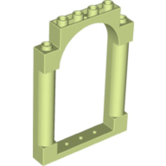 Door, Frame 1 x 6 x 7 Rounded Pillars with Top Arch and Notches