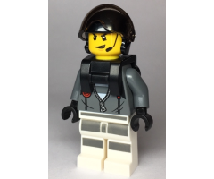 Sky Police - Jail Prisoner Jacket over Prison Stripes, Neck Bracket (for Parachute)