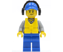 Coast Guard City - Crew Member Male, Blue Cap with Hole, Headphones