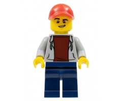 ATV Driver - Male, Open Hoodie, Dark Blue Legs, Red Cap