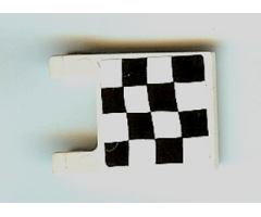 Flag 2 x 2 Square with Checkered Pattern on One Side, 2 Black Diagonal Corners (Sticker) - Set 4982