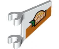 Flag 2 x 2 Trapezoid with 'ViTA RUSH' Logo and Orange Stripe Pattern on Both Sides