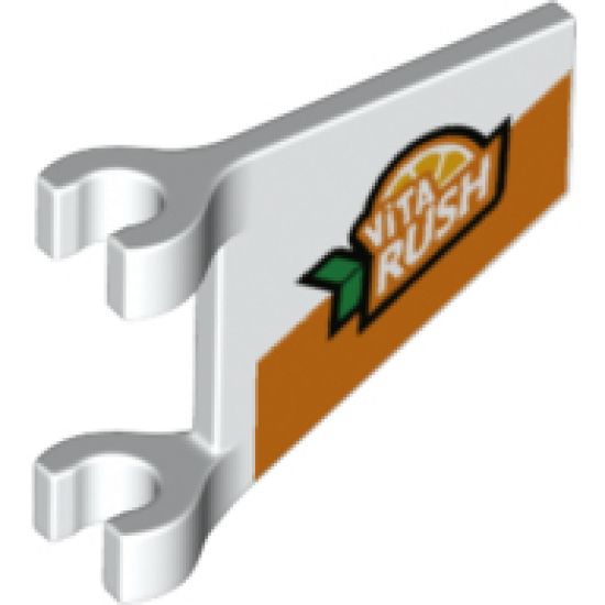 Flag 2 x 2 Trapezoid with 'ViTA RUSH' Logo and Orange Stripe Pattern on Both Sides