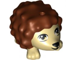 Hedgehog, Friends with Black Eyes and Nose and Reddish Brown Spines Pattern (Oscar)