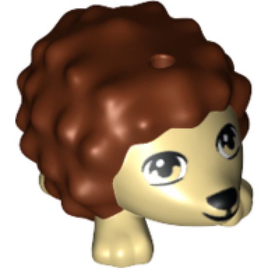 Hedgehog, Friends with Black Eyes and Nose and Reddish Brown Spines Pattern (Oscar)