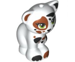 Cat, Friends / Elves, Sitting with Black Nose and Lime Eyes, Dark Orange and Black Patches Pattern (Vega)