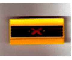 Vehicle Spoiler / Plow Blade 6 x 3 with Hinge with Red and Yellow Extreme Team Logo Pattern (Sticker) - Sets 2963 / 6568 / 6589
