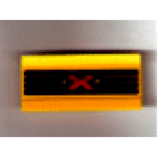 Vehicle Spoiler / Plow Blade 6 x 3 with Hinge with Red and Yellow Extreme Team Logo Pattern (Sticker) - Sets 2963 / 6568 / 6589