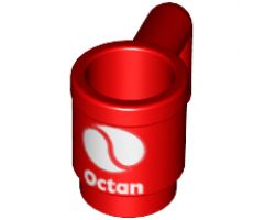 Minifigure, Utensil Cup with White Octan Logo Pattern