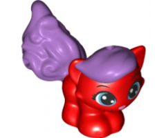 Cat, Whisker Haven Tales, Ariel's Kitten with Medium Lavender Bangs and Tail, Medium Azure Eyes and Bright Pink Nose Pattern (Treasure)