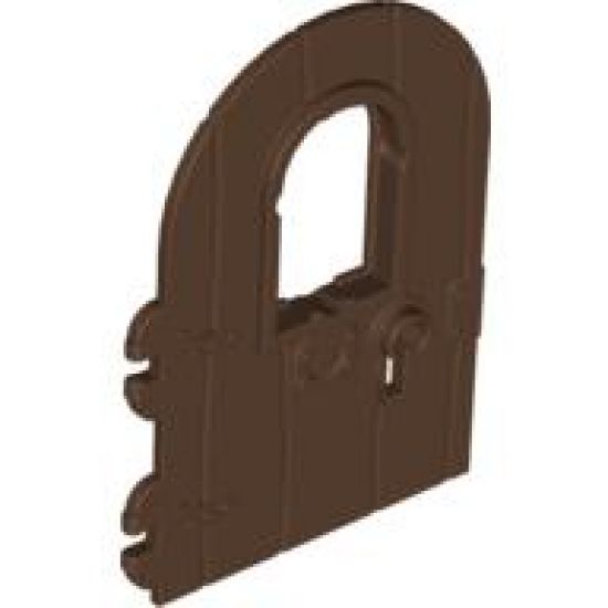 Door 1 x 4 x 6 Round Top with Window and Keyhole, Nonreinforced Edge