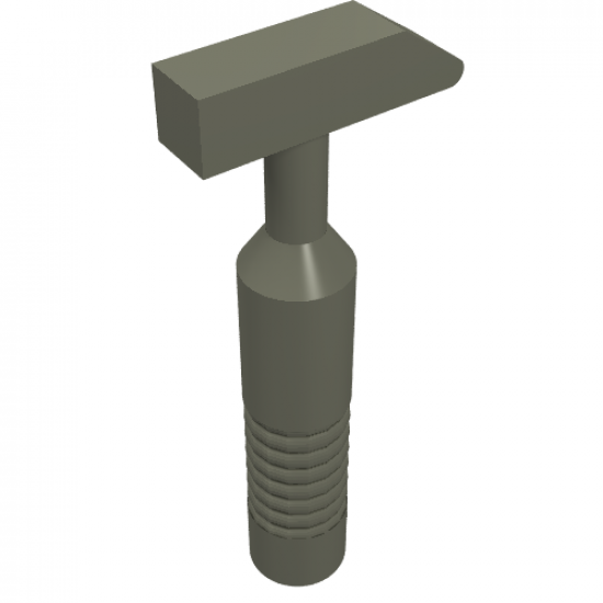 Minifigure, Utensil Tool Cross Pein Hammer - 6-Rib Handle