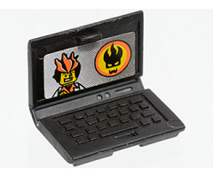 Minifigure, Utensil Computer Laptop with Agents Logo Screen Pattern (Sticker) - Set 8634