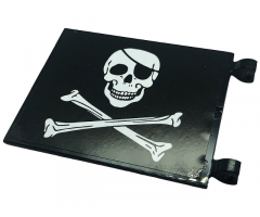 Flag 6 x 4 with White Skull and Crossbones (Jolly Roger) Pattern on Both Sides (Stickers) - Set 42118
