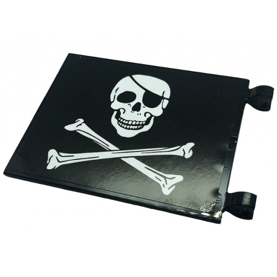 Flag 6 x 4 with White Skull and Crossbones (Jolly Roger) Pattern on Both Sides (Stickers) - Set 42118