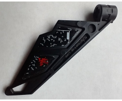 Bionicle Wing Small / Tail with Axle Hole with Damaged Panel with Gray Holes and Red Symbol Pattern Model Left Side (Stickers) - Set 5972
