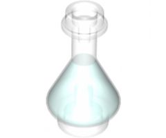 Minifigure, Utensil Bottle, Erlenmeyer Flask with Trans-Light Blue Fluid Pattern