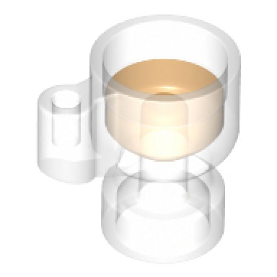 Minifigure, Utensil Stein / Cup with Trans-Orange Drink Pattern