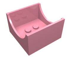 Container Box 4 x 4 x 2 Bottom with Semicircle Cutout Ends