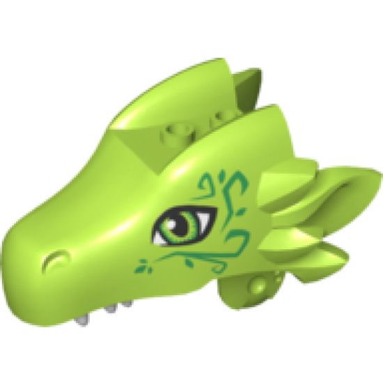 Animal, Body Part Dragon Head (Elves) Upper Jaw with Green Eyes and Swirls Pattern (Thome)