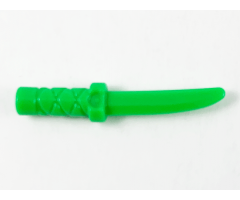 Minifigure, Weapon Knife with Flat Hilt End and Curved Blade, Cross Hatched Grip