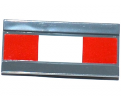 Vehicle Spoiler / Plow Blade 6 x 3 with Hinge with 2 Red Squares and White Rectangle Pattern (Sticker) - Set 60104