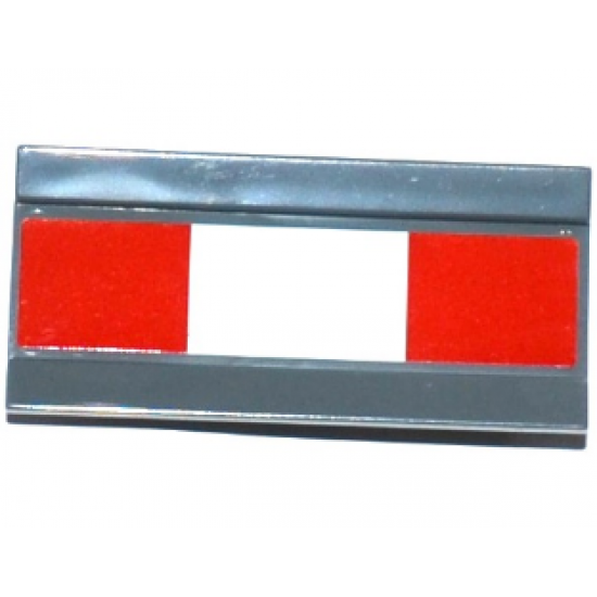 Vehicle Spoiler / Plow Blade 6 x 3 with Hinge with 2 Red Squares and White Rectangle Pattern (Sticker) - Set 60104
